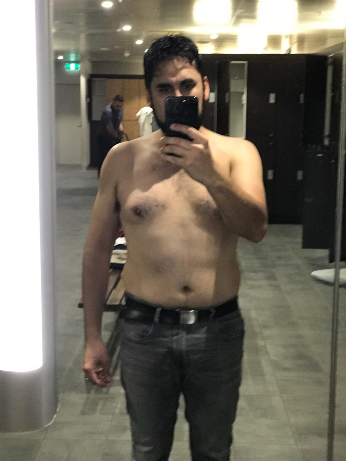 Gerardo before six months of personal training with Jotik