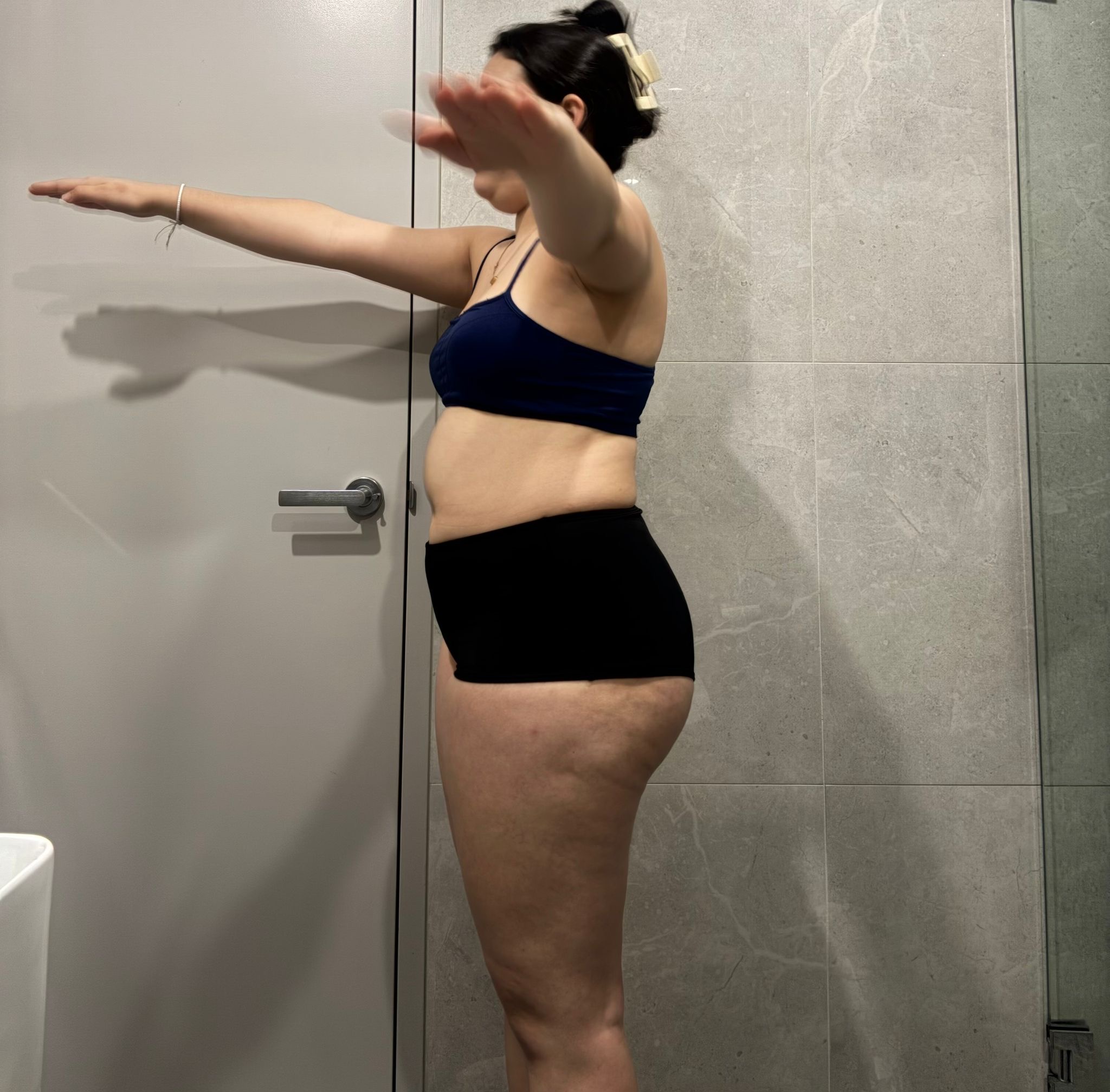 Sofia at the start of her personal training and nutrition process